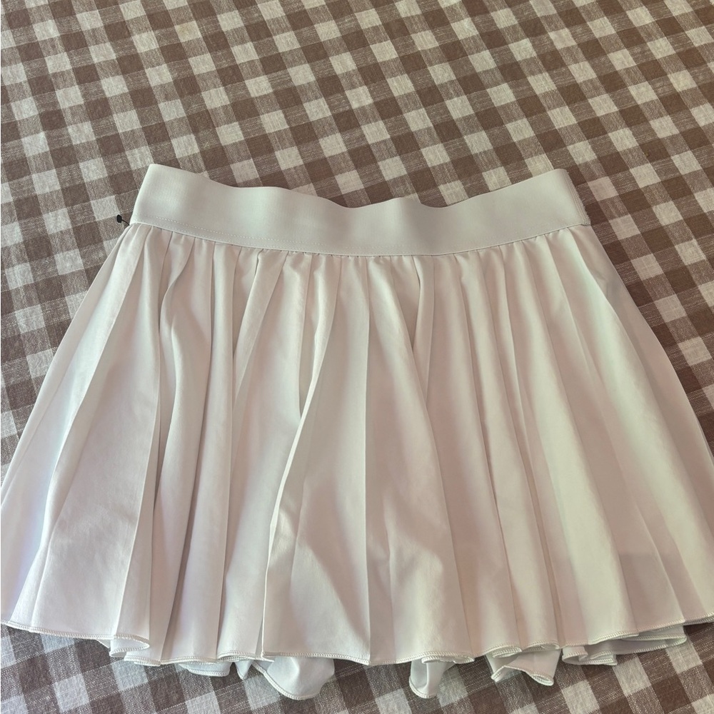 TNA Cream Skater Mini Skirt Pleated Casual